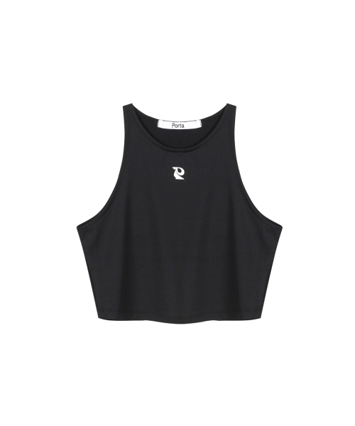THEPORTA(ザ ポルタ)の「CROP JERSEY SLEEVELESS, BLACK(Tシャツ/カットソー・レディース・その他・ONE SIZE)」の1枚目の写真