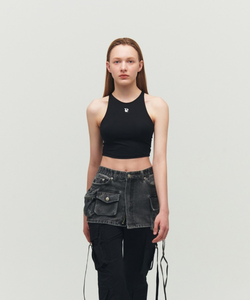THEPORTA(ザ ポルタ)の「CROP JERSEY SLEEVELESS, BLACK(Tシャツ/カットソー・レディース・その他・ONE SIZE)」の2枚目の写真
