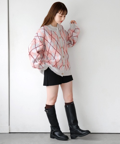 tiptop(ティップトップ)の「アーガイルクルーカーディガン(カーディガン/ボレロ・レディース・グレー/ネイビー/ブラウン・FREE)」の11枚目の写真