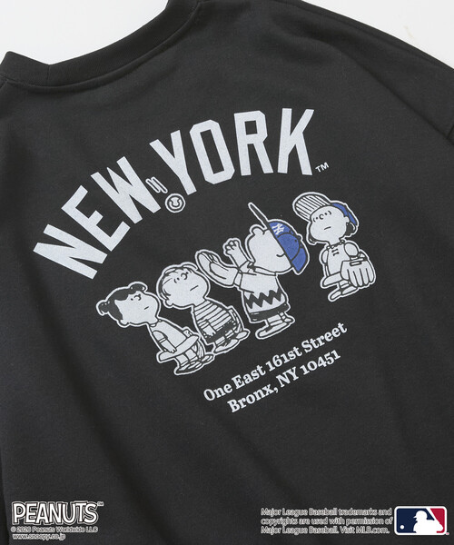 FREAK'S STORE(フリークスストア)の「限定展開 PEANUTS×MLB 別注 ビッグシルエット バックプリント スウェット / YANKEES(スウェット・メンズ・ピンク/ブラック/グレー/ネイビー・SMALL/MEDIUM/LARGE)」の6枚目の写真