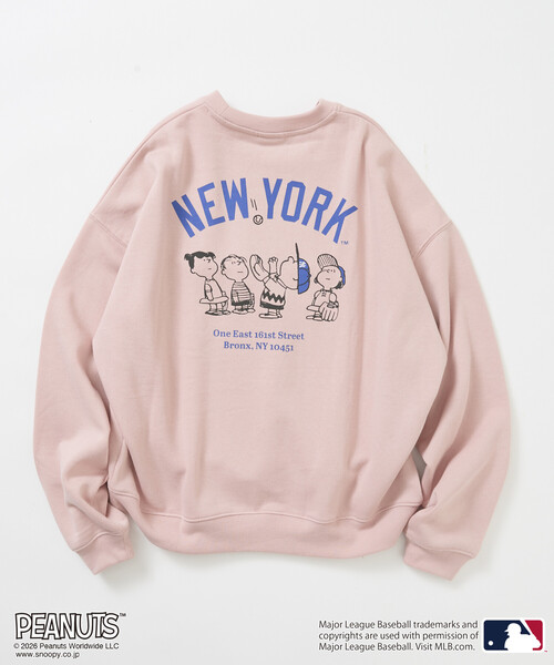 FREAK'S STORE(フリークスストア)の「限定展開 PEANUTS×MLB 別注 ビッグシルエット バックプリント スウェット / YANKEES(スウェット・メンズ・ピンク/ブラック/グレー/ネイビー・SMALL/MEDIUM/LARGE)」の17枚目の写真