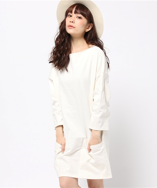 MOUSSY（マウジー）の「COTTON LOOSE PK OP（ワンピース・レディース・ベージュ系その他/ホワイト/ブルー/ライトイエロー・FREE）」の14枚目の写真