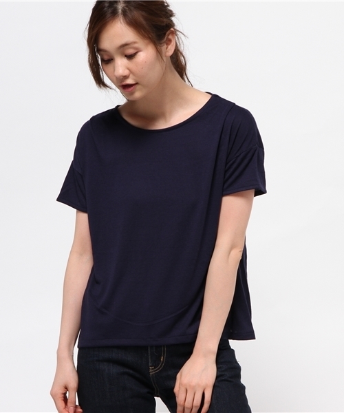 earth music&ecology(アースミュージックアンドエコロジー)の「【2016Summer】バックプリーツプルオーバー(Tシャツ/カットソー・レディース・LT.Gray/アイボリー/ネイビー/ピンク・FREE)」の2枚目の写真