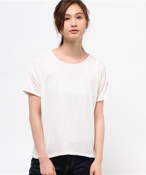 earth music&ecology(アースミュージックアンドエコロジー)の「【2016Summer】バックプリーツプルオーバー(Tシャツ/カットソー・レディース・LT.Gray/アイボリー/ネイビー/ピンク・FREE)」の1枚目の写真