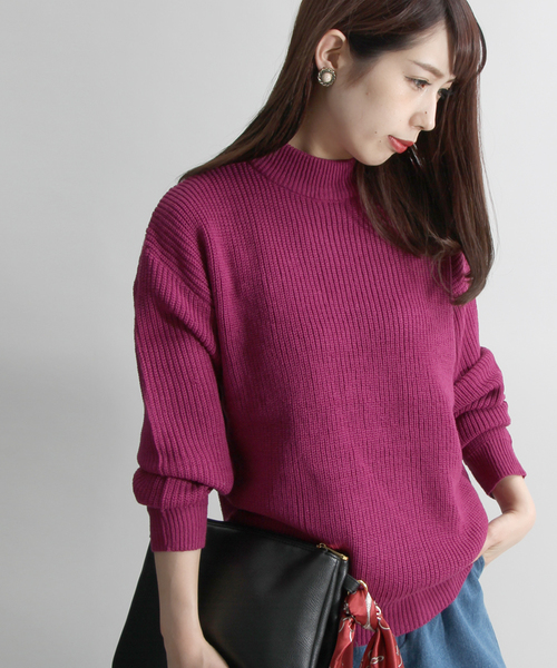 WEGO（ウィゴー）の「WEGO/ボトルネックBIGニット（ニット/セーター・レディース・杢グレー/ターコイズブルー/オフホワイト/ピンク系その他・FREE）」の4枚目の写真