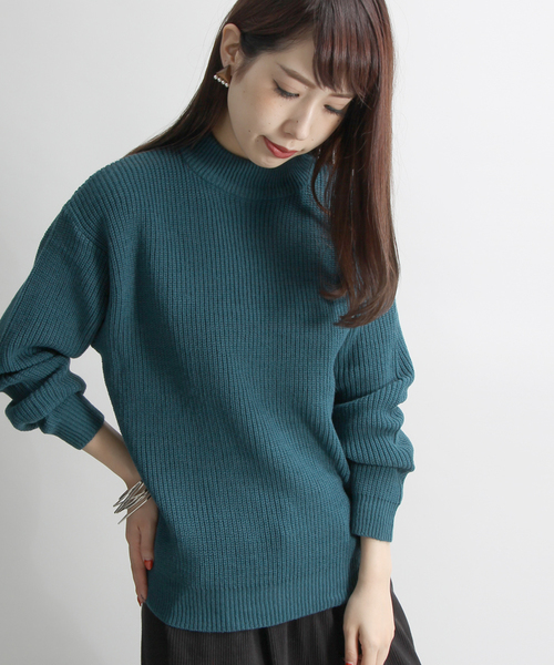 WEGO（ウィゴー）の「WEGO/ボトルネックBIGニット（ニット/セーター・レディース・杢グレー/ターコイズブルー/オフホワイト/ピンク系その他・FREE）」の3枚目の写真