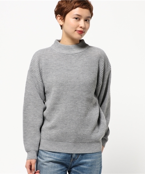 WEGO（ウィゴー）の「WEGO/ボトルネックBIGニット（ニット/セーター・レディース・杢グレー/ターコイズブルー/オフホワイト/ピンク系その他・FREE）」の6枚目の写真