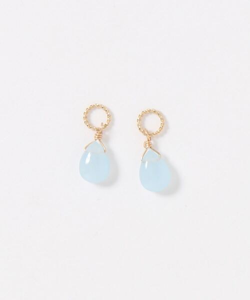 『K.M』カルセドニー×ムーンストーン♡タマコロ【sowi】K10チャーム 6月誕生石 – sowi