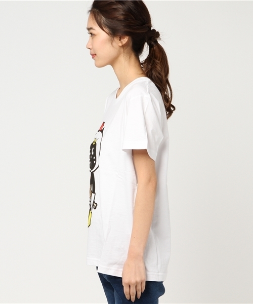 にゃー（ニャー）の「S (L)とりにゃー T（Tシャツ/カットソー・レディース・イエロー/ホワイト・02/03）」の4枚目の写真