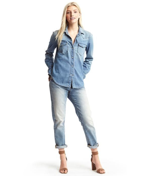 GAP（ギャップ）の「Gap 1969 Denim Western Shirt（シャツ/ブラウス・レディース・ブルー・XXS/S/M/XS/L）」の3枚目の写真