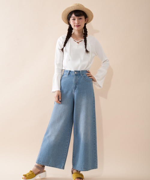 OLIVE des OLIVE(オリーブデオリーブ)の「★レースアッププルオーバー(Tシャツ/カットソー・レディース・ピンク系その他/その他/オフホワイト/イエロー・FREE)」の12枚目の写真