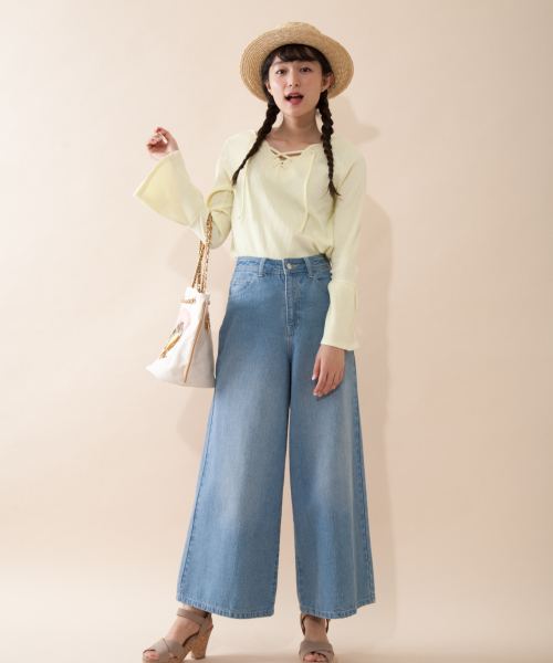 OLIVE des OLIVE(オリーブデオリーブ)の「★レースアッププルオーバー(Tシャツ/カットソー・レディース・ピンク系その他/その他/オフホワイト/イエロー・FREE)」の13枚目の写真