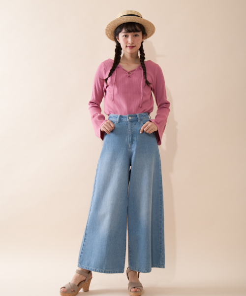 OLIVE des OLIVE(オリーブデオリーブ)の「★レースアッププルオーバー(Tシャツ/カットソー・レディース・ピンク系その他/その他/オフホワイト/イエロー・FREE)」の14枚目の写真