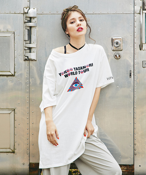 HYSTERIC GLAMOUR（ヒステリックグラマー）の「YOKOO TADANORI/”Y．T．WORLD TOUR #1” プリント ワンピース（ワンピース・レディース・ホワイト・FREE）」の4枚目の写真