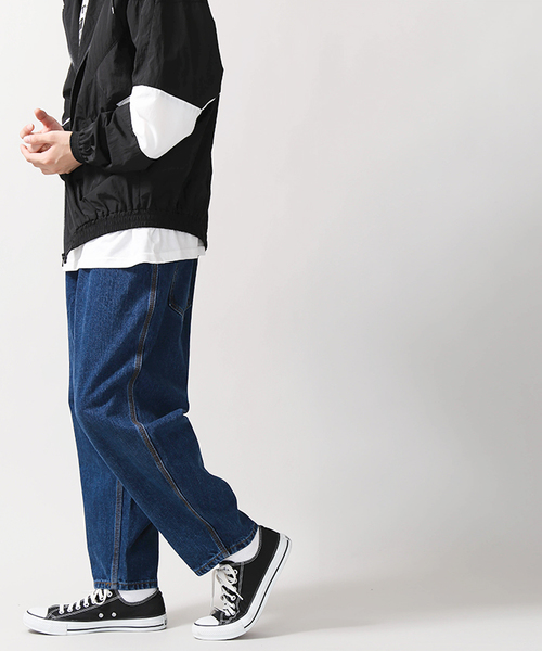 WEGO（ウィゴー）の「WEGO/ワイドデニムパンツ（デニムパンツ・メンズ・ライトインディゴブルー/インディゴブルー/ブラック・MEDIUM/LARGE）」の22枚目の写真