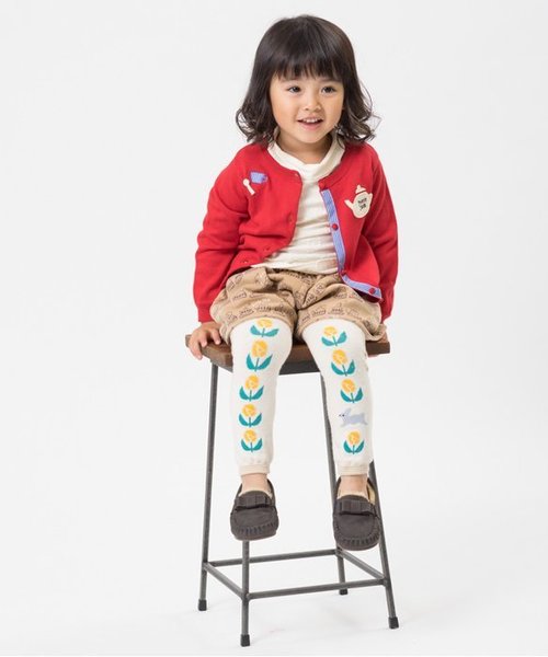 Petit jam（プチジャム）の「お花とティーポットのカーディガン（カーディガン/ボレロ・キッズ・グリーン/レッド/ベージュ/ネイビー・100/70/120/80/110/90/130/95）」の19枚目の写真