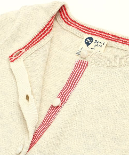 Petit jam（プチジャム）の「お花とティーポットのカーディガン（カーディガン/ボレロ・キッズ・グリーン/レッド/ベージュ/ネイビー・100/70/120/80/110/90/130/95）」の5枚目の写真