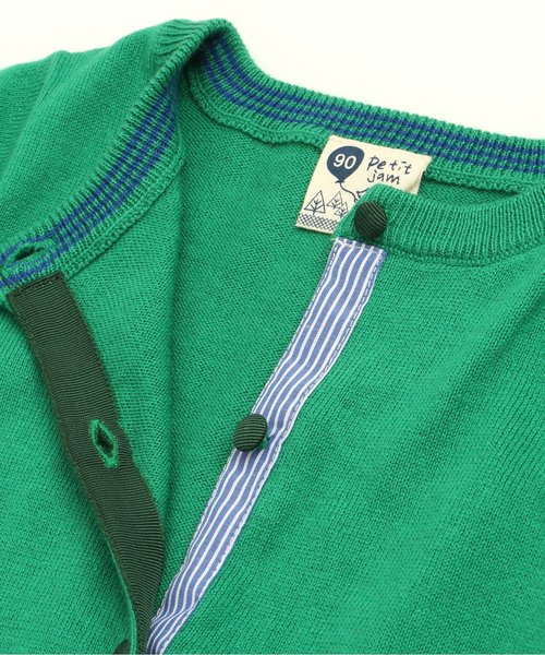 Petit jam（プチジャム）の「お花とティーポットのカーディガン（カーディガン/ボレロ・キッズ・グリーン/レッド/ベージュ/ネイビー・100/70/120/80/110/90/130/95）」の6枚目の写真