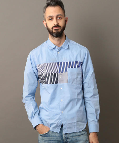 BEAUTY&YOUTH UNITED ARROWS（ビューティーアンドユースユナイテッドアローズ）の「BY パネル スイッチ シャツ ◆（シャツ/ブラウス・メンズ・ネイビー/ライトブルー/ホワイト/その他1・LARGE/MEDIUM/SMALL/X-LARGE/X-SMALL）」の3枚目の写真