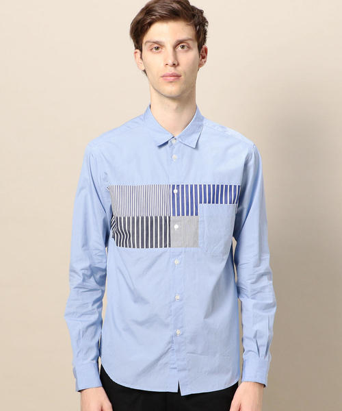 BEAUTY&YOUTH UNITED ARROWS（ビューティーアンドユースユナイテッドアローズ）の「BY パネル スイッチ シャツ ◆（シャツ/ブラウス・メンズ・ネイビー/ライトブルー/ホワイト/その他1・LARGE/MEDIUM/SMALL/X-LARGE/X-SMALL）」の6枚目の写真