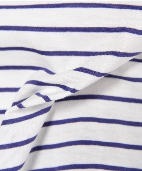 Khaju(カージュ)の「Khaju:ボーダーフリルスリーブ Tee(Tシャツ/カットソー・レディース・オフホワイト/グレー・ONE SIZE)」の7枚目の写真