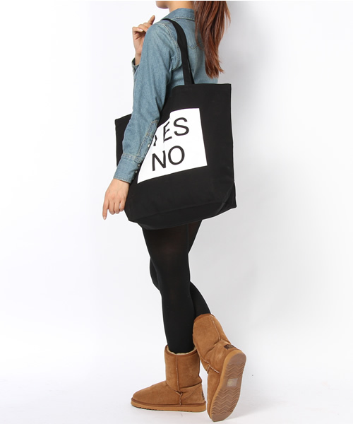 WEGO（ウィゴー）の「YESNOトートバッグ（トートバッグ・レディース・ブラック/ナチュラル・FREE）」の9枚目の写真