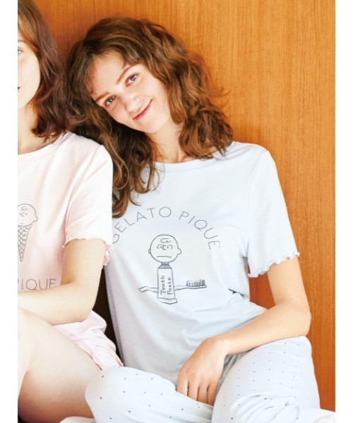 Gelato Pique ジェラートピケ の Peanuts モダールベアtシャツ Tシャツ カットソー Wear