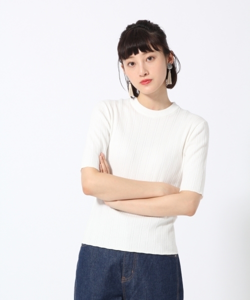LOWRYS FARM(ローリーズファーム)の「スーピマリブプルオーバー 784469(ニット/セーター・レディース・オフホワイト/ブラック/グリーン系その他/ブルー系その他/ピンク/オレンジ・LARGE/MEDIUM)」の3枚目の写真