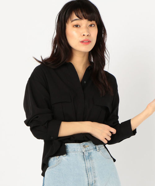 Prefer SHIPS（プリファーシップス）の「Prefer SHIPS:2ポケットシャツジャケット（シャツ/ブラウス・レディース・ブラック/ベージュ/オレンジ・ONE SIZE）」の2枚目の写真