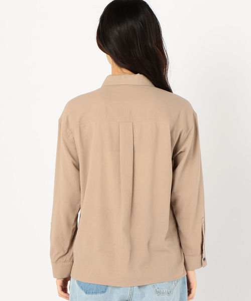 Prefer SHIPS（プリファーシップス）の「Prefer SHIPS:2ポケットシャツジャケット（シャツ/ブラウス・レディース・ブラック/ベージュ/オレンジ・ONE SIZE）」の6枚目の写真