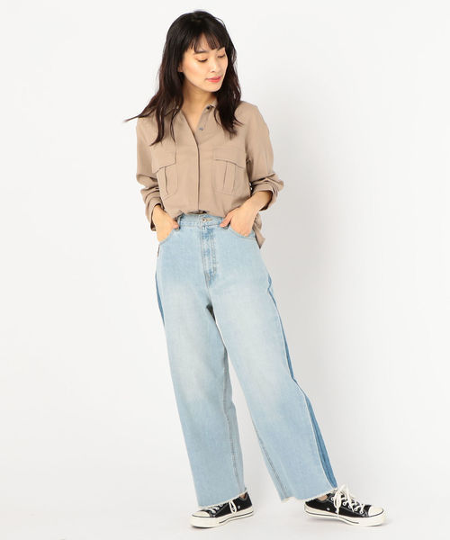 Prefer SHIPS（プリファーシップス）の「Prefer SHIPS:2ポケットシャツジャケット（シャツ/ブラウス・レディース・ブラック/ベージュ/オレンジ・ONE SIZE）」の7枚目の写真