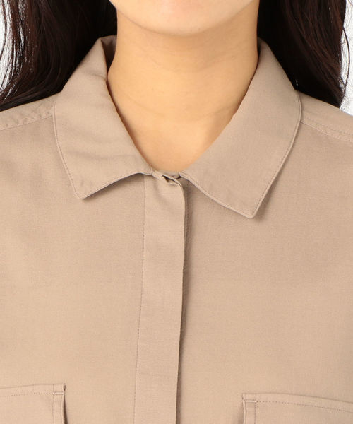 Prefer SHIPS（プリファーシップス）の「Prefer SHIPS:2ポケットシャツジャケット（シャツ/ブラウス・レディース・ブラック/ベージュ/オレンジ・ONE SIZE）」の8枚目の写真