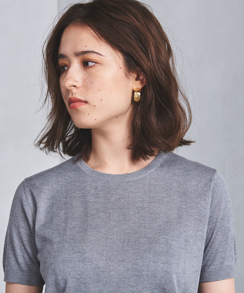 【新品】ユナイテッドアローズ シルク クルーネック ショートスリーブニット UNITED ARROWS(ユナイテッドアローズ)の「UBCB シルク クルー