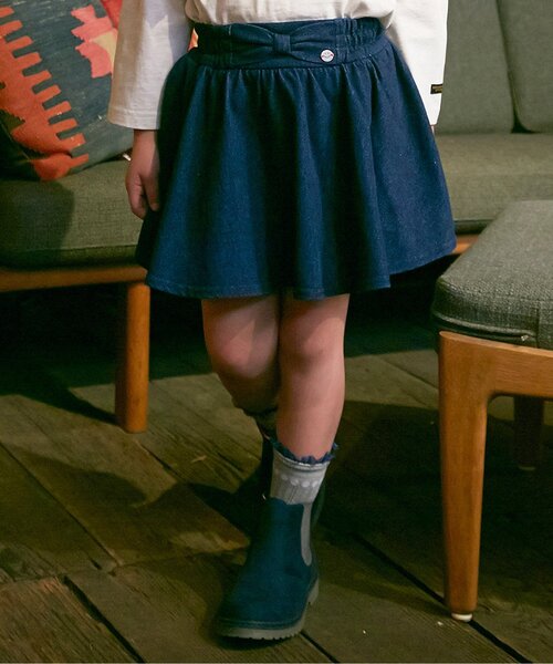 F.O.KIDS（エフオーキッズ）の「/スカートパンツ（スカート・キッズ・インディゴブルー/マスタード/ワインレッド・80/90/95/100/110/120/130/140）」の2枚目の写真