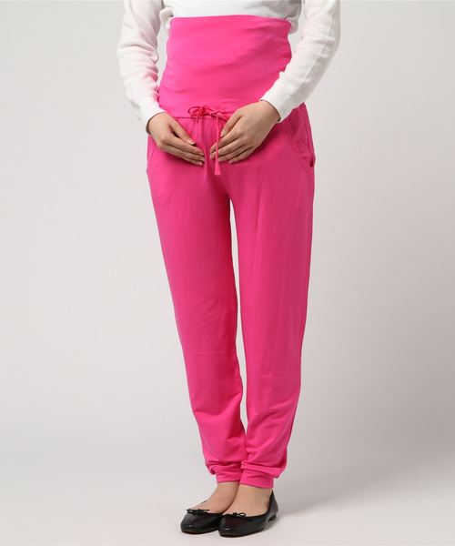 SweetMommy（スウィートマミー）の「マタニティ イージージョガーパンツ10分丈（マタニティウェア/グッズ・レディース・ブラック/ピンク/モカ/杢グレー・M/L/LL）」の5枚目の写真