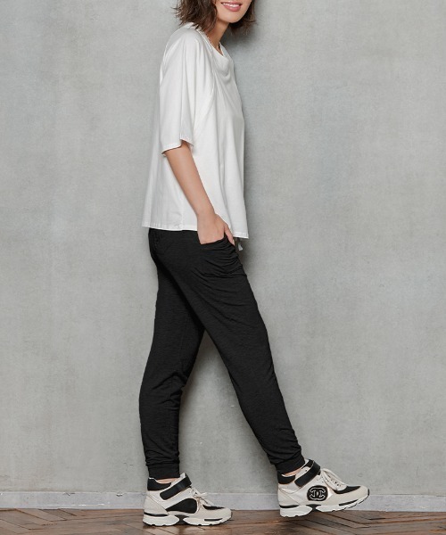 SweetMommy（スウィートマミー）の「マタニティ イージージョガーパンツ10分丈（マタニティウェア/グッズ・レディース・ブラック/ピンク/モカ/杢グレー・M/L/LL）」の18枚目の写真