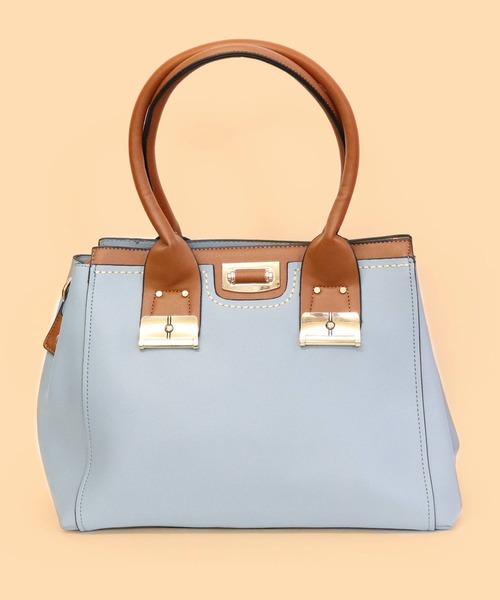 florist（フローリスト）の「【2way】【3点セット】配色ハンドルハンドバッグ（ハンドバッグ・レディース・ブラック/ベージュ/ネイビー/レッド/ピンク/イエロー/ダークグレー/キャメル/ライトブルー・FREE）」の5枚目の写真