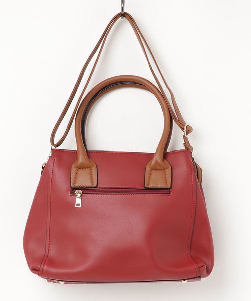 florist（フローリスト）の「【2way】【3点セット】配色ハンドルハンドバッグ（ハンドバッグ・レディース・ブラック/ベージュ/ネイビー/レッド/ピンク/イエロー/ダークグレー/キャメル/ライトブルー・FREE）」の18枚目の写真