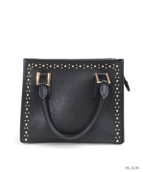 RANDA（ランダ）の「サイドジッパースタッズバッグ（ショルダーバッグ・レディース・ブラック/ワイン・FREE）」の6枚目の写真