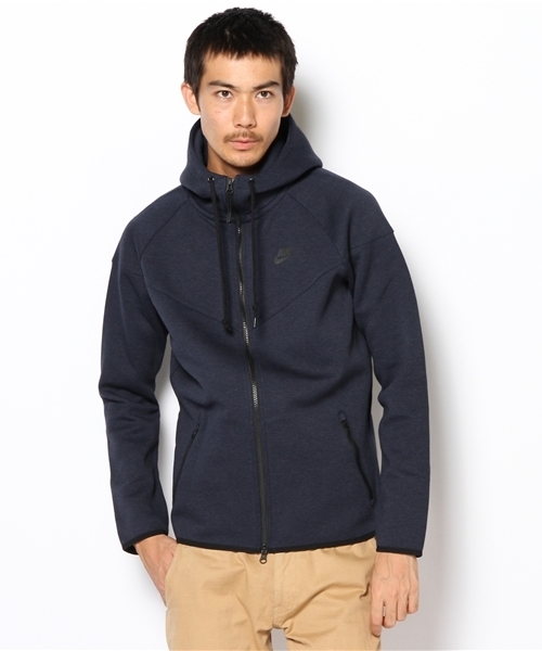 NIKE（ナイキ）の「ナイキ テックフリース ウィンドランナー AS NIKE TECH WINDRUNNER-1.0（パーカー・メンズ・ブラック/グレー/ネイビー・MEDIUM/LARGE）」の3枚目の写真