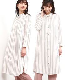【2WAY】ストライプ2WAYシャツドレス