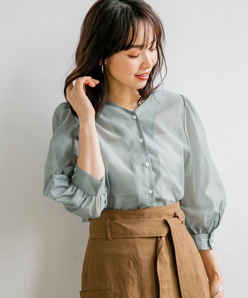 A part by（アパートバイ）の「NyTeパフ2WAYブラウス6S 　　832361（シャツ/ブラウス・レディース・ライトブルー/ブラック/ベージュ/ホワイト系その他/ブラック系その他・FREE）」の9枚目の写真