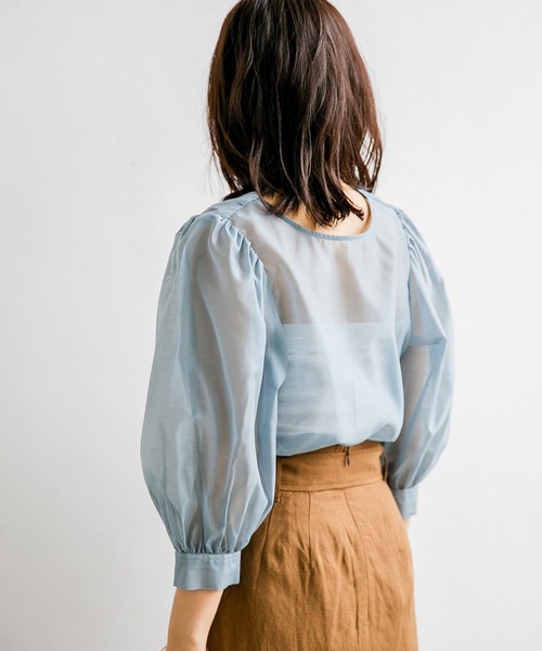 A part by（アパートバイ）の「NyTeパフ2WAYブラウス6S 　　832361（シャツ/ブラウス・レディース・ライトブルー/ブラック/ベージュ/ホワイト系その他/ブラック系その他・FREE）」の10枚目の写真