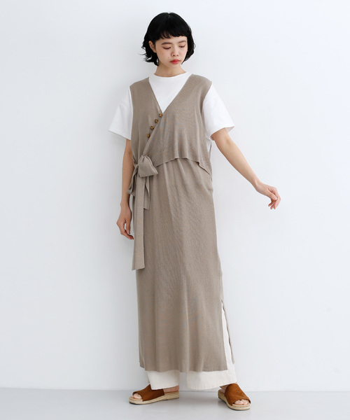 ワンピースカシュクールニットワンピース079 71 ワンピース Merlot メルロー のファッション