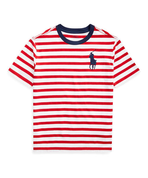 Polo Ralph Lauren Childrenswear(ポロラルフローレンチャイルドウェア)の「ストライプド コットン ジャージー Tシャツ(Tシャツ/カットソー)」|レッド系その他