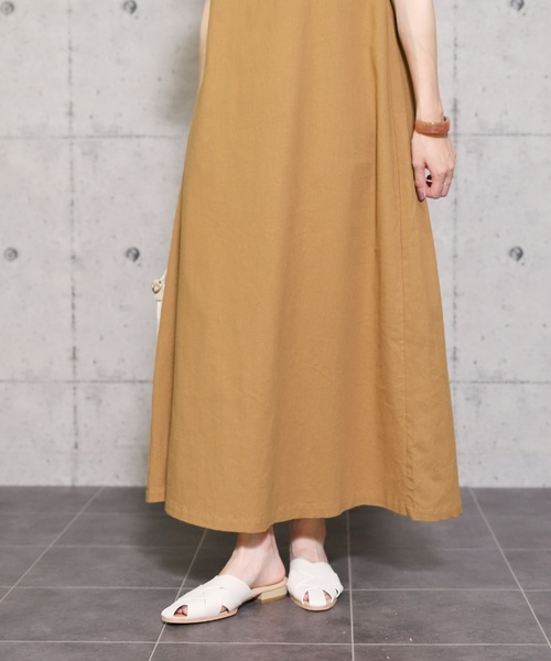 reca(レカ)の「ゆるシルエットAラインフレアワンピース バック編み上げデザイン(ワンピース・レディース・ブラック/ベージュ/カーキ/キャメル・M)」の16枚目の写真