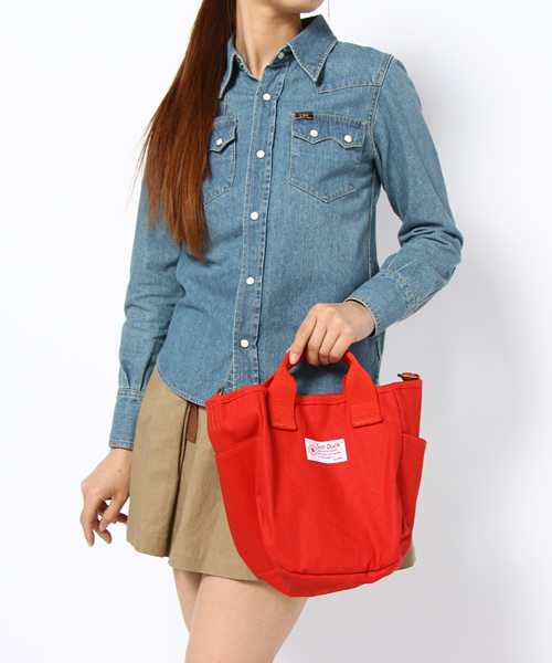 coen(コーエン)の「Sun Duck(サンダック)2WAYランチトートバッグ(トートバッグ・レディース・オレンジ/ダークグリーン/ロイヤルブルー/レッド/コバルトブルー・フリー)」の13枚目の写真