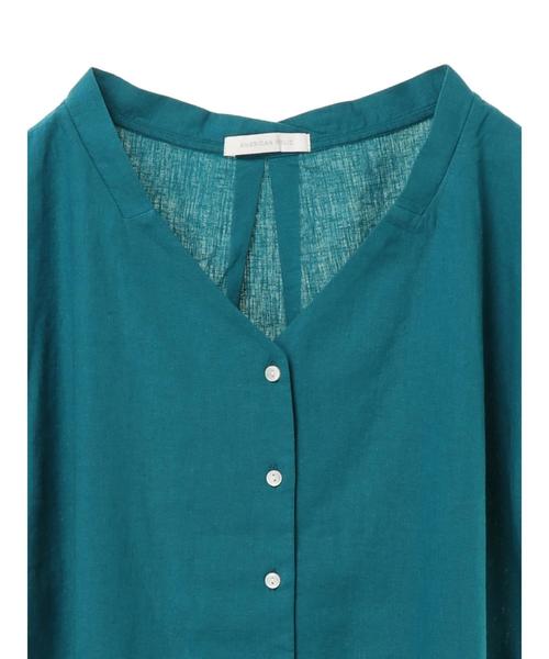 AMERICAN HOLIC（アメリカンホリック）の「リネンブレンドフロントボタンVネックブラウス（シャツ/ブラウス・レディース・レッド系その他5/イエロー/ターコイズブルー/サックスブルー・FREE）」の16枚目の写真