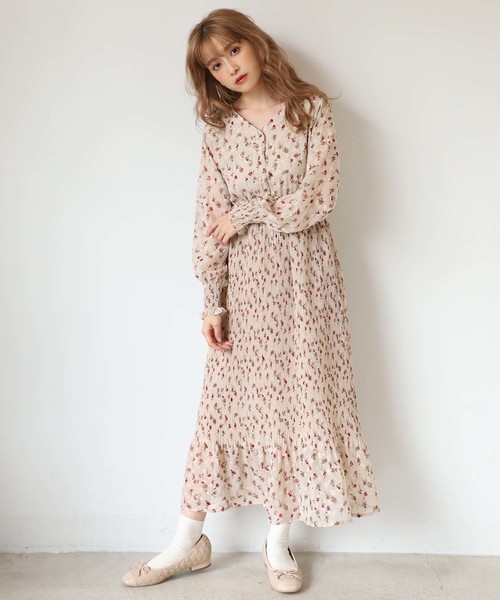 セール】【ZOZO限定】花柄プリーツワンピース（ワンピース