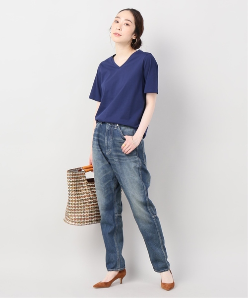 B.C STOCK(ベーセーストック)の「【汗染み防止】VネックTシャツ(Tシャツ/カットソー・レディース・ホワイト/ブラック/ベージュ/ブルー系その他・FREE)」の12枚目の写真